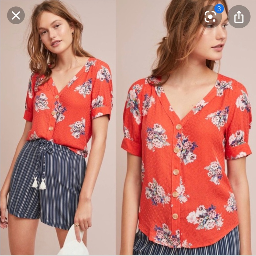 Anthropologie Hansley Blouse Size 8